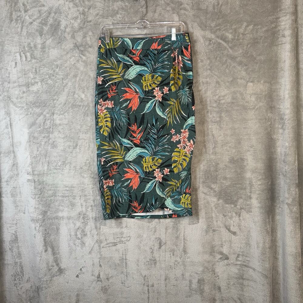 Rip Skirt Womens Small Green Vintage Bali Jungle Midi Wrap Hawaiian Beach Resort